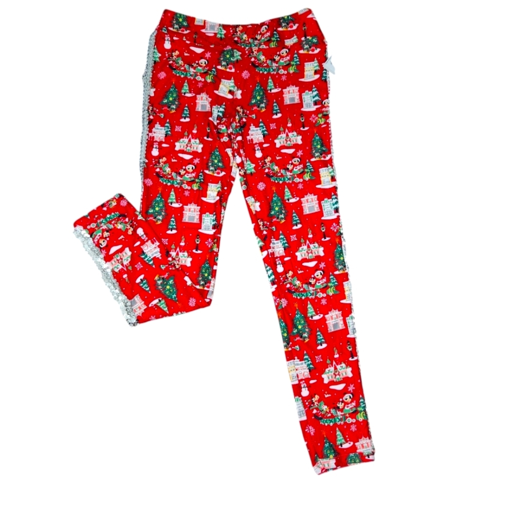 Official Disney Store Christmas Mickey Minnie Mouse Santa Leggings